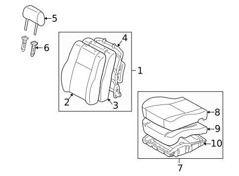 Front Seat Components for 2000 Toyota Corolla #1