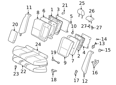 Rear Seat Components for 2005 Lexus IS300 #0