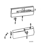 MB156976 - Body: Tail Gate Cover for Mitsubishi: Mighty Max Image