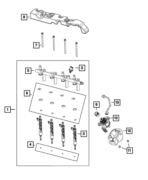 Fuel Rail and Injectors for 2020 Jeep Wrangler #0