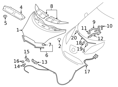 Hood & Components for 2017 Nissan LEAF #0