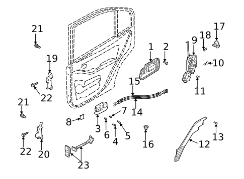 Lock & Hardware for 2001 Hyundai Elantra #1