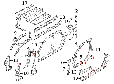 Hinge Pillar for 2004 Volvo S40 #0