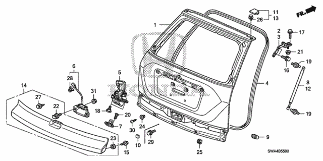 Tailgate for 2007 Honda CR-V #0