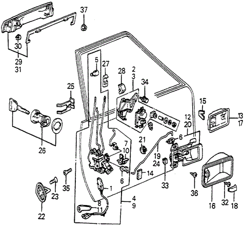Front Door Locks 4DR for 1984 Honda Accord #0