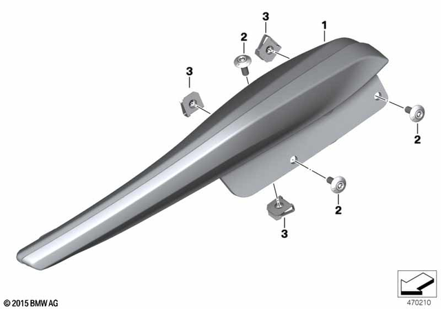 46638557487 - Frame and Mounting Parts: Wind Deflector, Chrome-Plated, Left for BMW-Motorrad Image