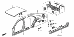 4641S5DA00ZZ - Body/Air Conditioning: PANEL, L. SIDE SILL for Honda Image