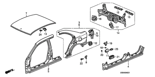 Outer Panel - Rear Panel (Old Style Panel) for 2005 Honda Civic #0