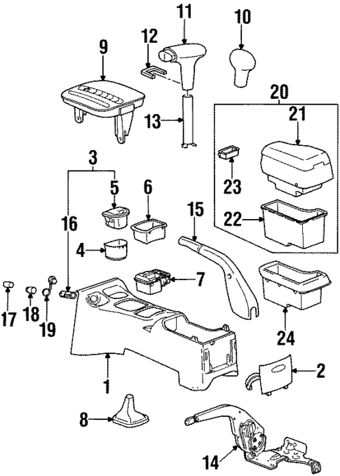 Front Console for 2001 Saturn SC1 #0