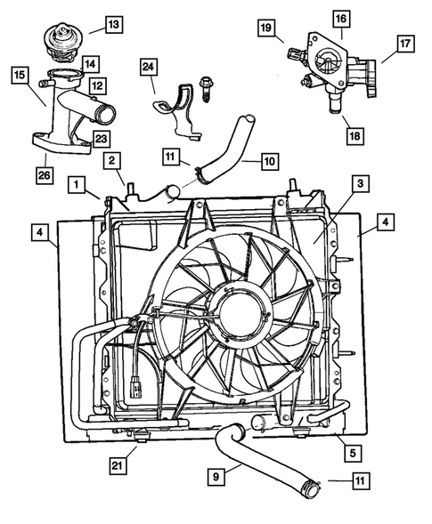Radiator and Related Parts for 2006 Chrysler PT Cruiser #0
