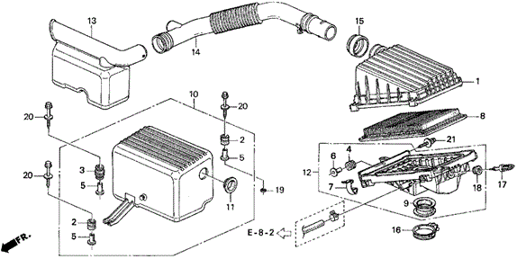Air Cleaner (2) for 1997 Honda Civic del Sol #0