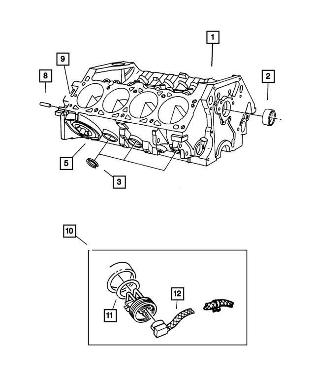 4899205AC - Engine 5.9L Eight Cylinder: Short Block for Mopar Image