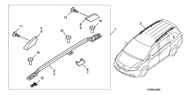Rails - Roof Rack for 2016 Honda Odyssey #0