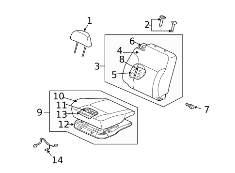 Front Seat Components for 2005 Mitsubishi Outlander #1