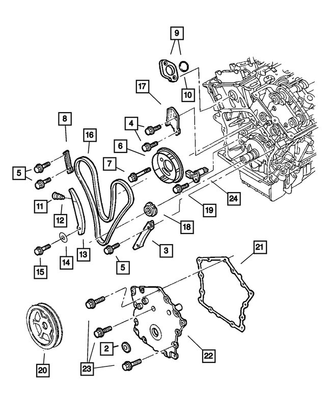 6100297 - Engine 2.7L Six Cylinder: Hex Head Bolt And Coned Washer for Mopar Image