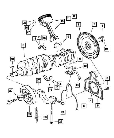 Crankshaft, Piston and Torque Converter for 2006 Dodge Viper #0