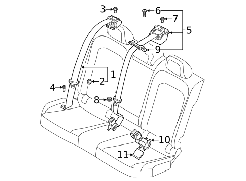 Rear Seat Belts for 2019 Volkswagen Jetta #0