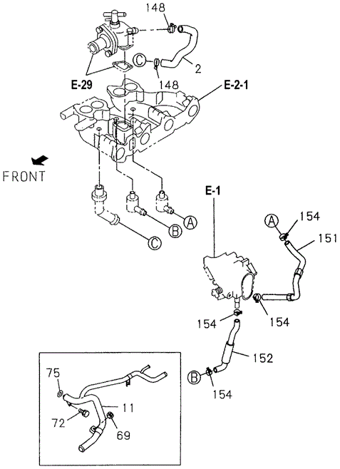 Water Hose (DX) for 1996 Honda Passport #0