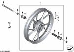 36318556104 - : Black Front Wheel - 2.5X19 for BMW-Motorrad Image