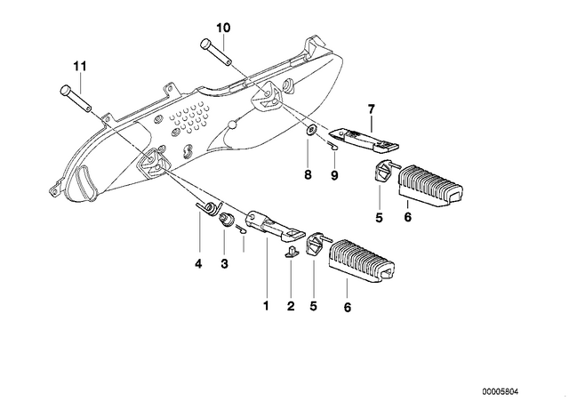 46712330764 - Frame and Mounting Parts: Footrest, Right -  for BMW-Motorrad Image
