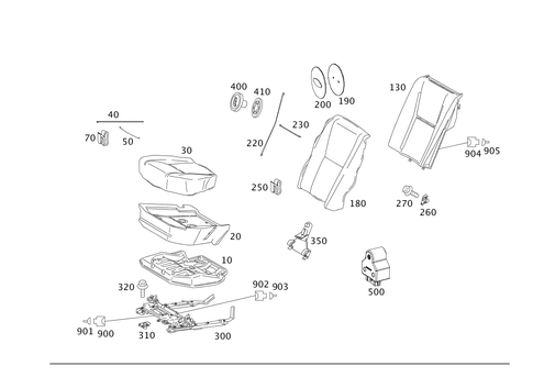 Rear Single Seats for 1996 Mercedes-Benz S500 #0