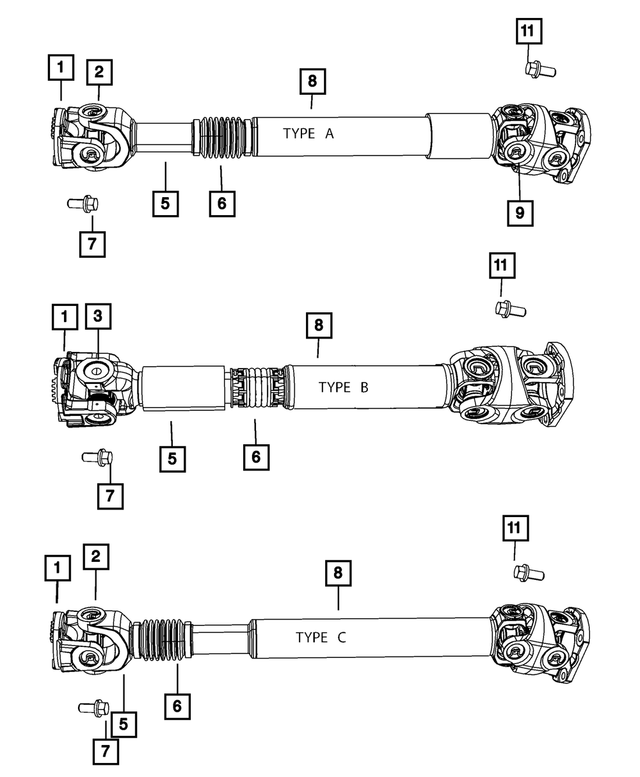 V8004848AC - Propeller Shafts and U-Joints: U-joint Kit for Dodge: Ram 1500, Ram 2500, Ram 3500 Image