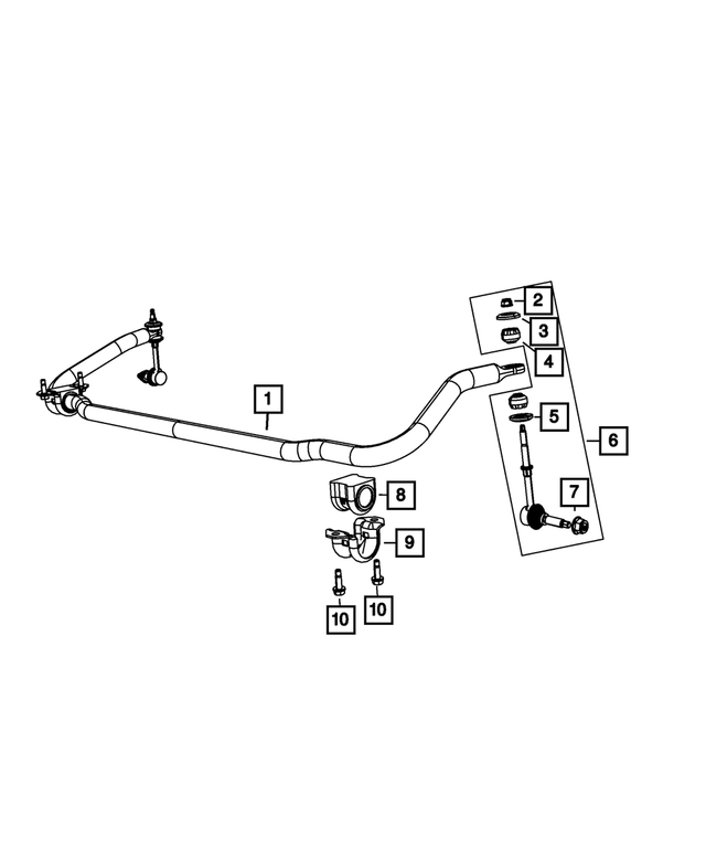 68209833AB - Front Suspension: Stabilizer Bar Bushing Retainer for Mopar Image image