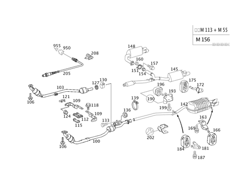Exhaust System Used on Eight-Cylinder Gasoline Vehicles for 2008 Mercedes-Benz CLK63 AMG #0