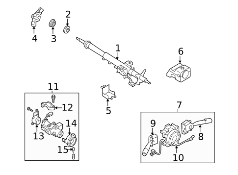 Steering Column Assembly for 2005 Subaru Outback #0