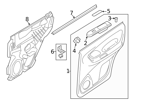 Interior Trim - Rear Door for 2011 Ford Escape #0