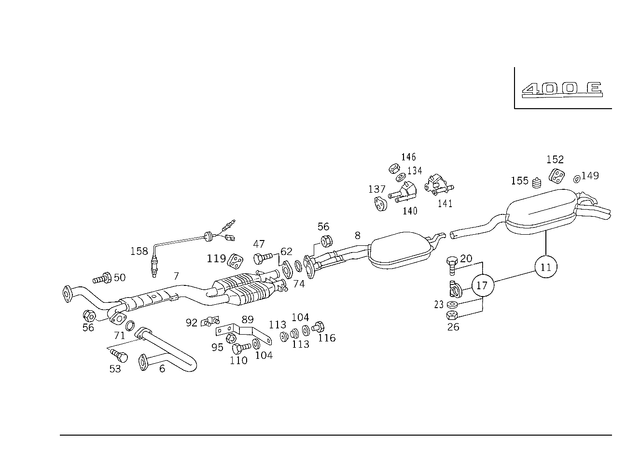 1244911000 - : Exhaust Pipe for Mercedes-Benz: 400E Image