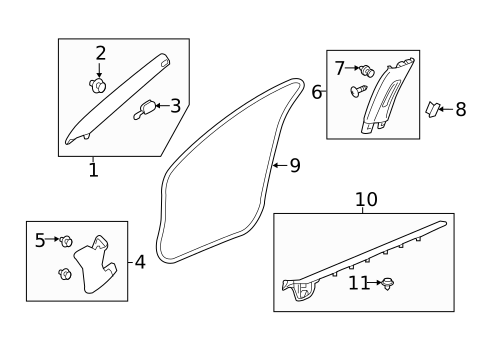 Interior Trim - Pillars for 2019 Honda Civic #1