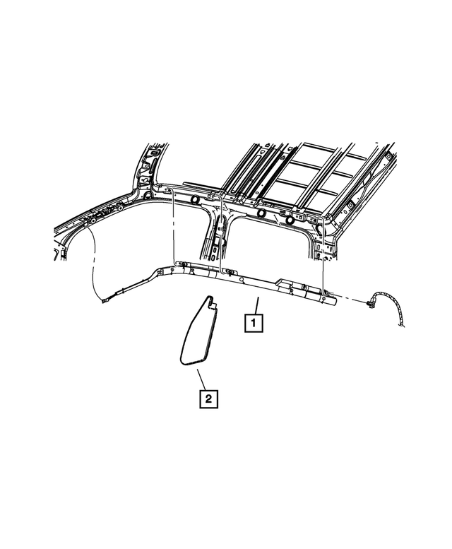 68161581AK - Restraints: Side Curtain Air Bag, Left for Mopar Image