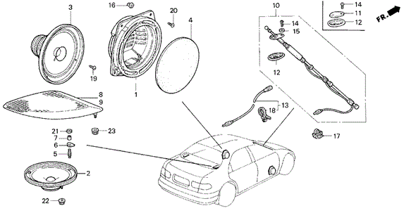 Antenna - Speaker for 1993 Honda Civic #0
