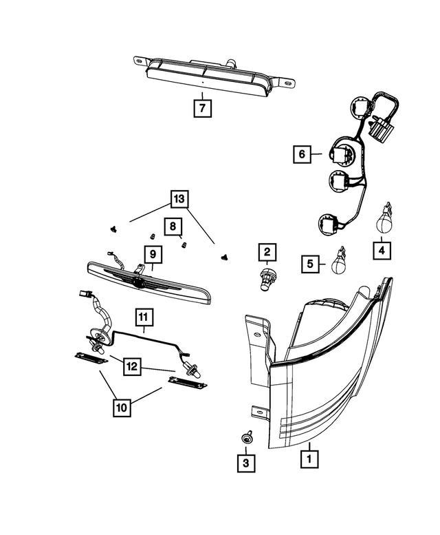 68100219AA - Electrical: Taillamp Wiring for Mopar Image