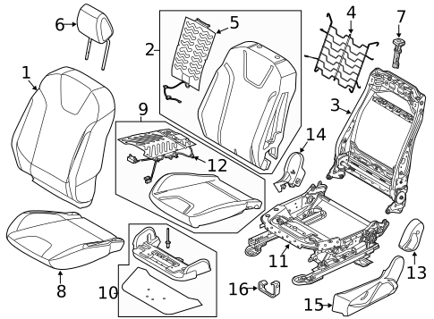 Passenger Seat Components for 2017 Ford Focus #1