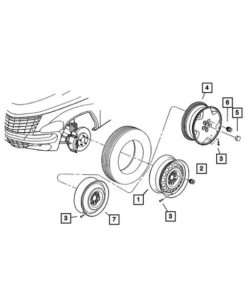 Wheels and Hardware for 2004 Chrysler PT Cruiser #0