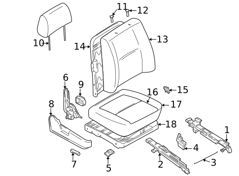 Front Seat Components for 1996 Subaru Impreza #0