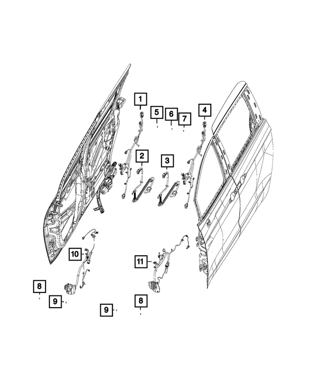 68068038AF - : Front Door Wiring, Right, Front for Mopar Image