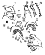 68214291AC - Body Sheet Metal Except Doors: Body Side Aperture Outer Panel, Left for Dodge: Durango Image