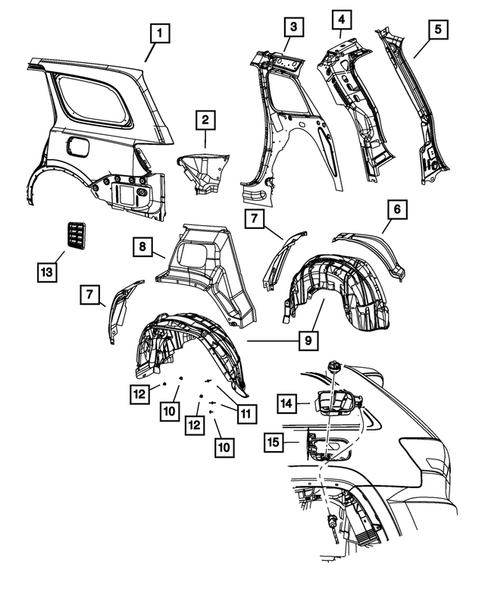 Aperture Panel and Pillar Supports for 2017 Dodge Durango #0