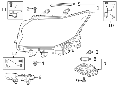 Headlamp Components for 2020 Lexus GX460 #0