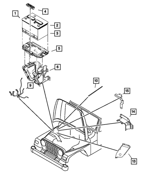 Battery Tray and Cables for 2006 Jeep Wrangler #0