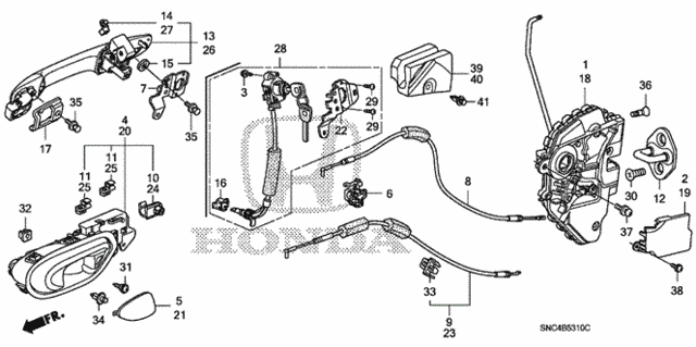 Front Door Locks - Outer Handle for 2007 Honda Civic #0