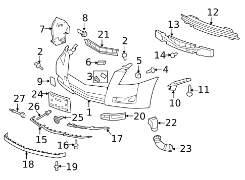 Bumper & Components - Front for 2012 Cadillac CTS #0