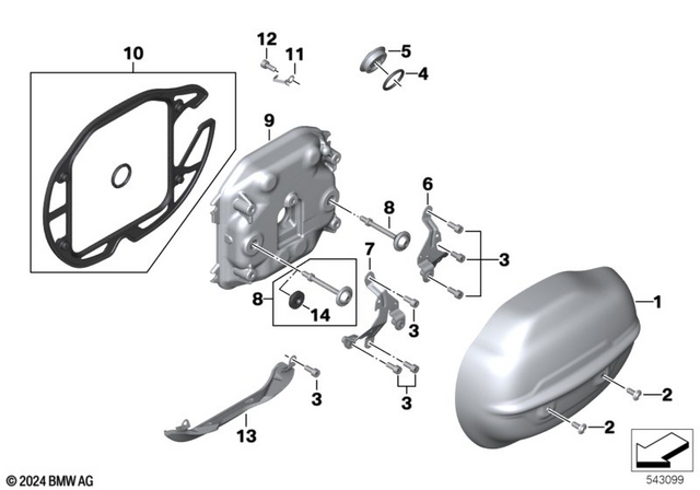11128409878 - : Ignition Coil Cover, Right for BMW-Motorrad Image