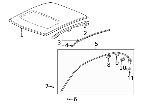 Roof & Components for 1998 Honda Civic #1