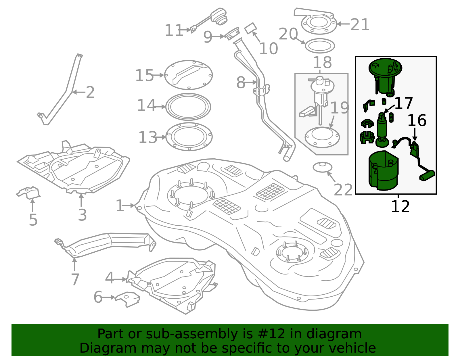 2014-2021 Subaru Fuel Pump Assembly 42021SG080 | Subaru Online Parts