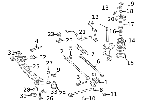 Rear Suspension for 1999 Toyota Solara #0