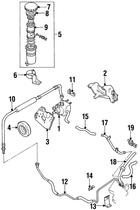 Pump & Hoses for 1991 Isuzu Rodeo #0